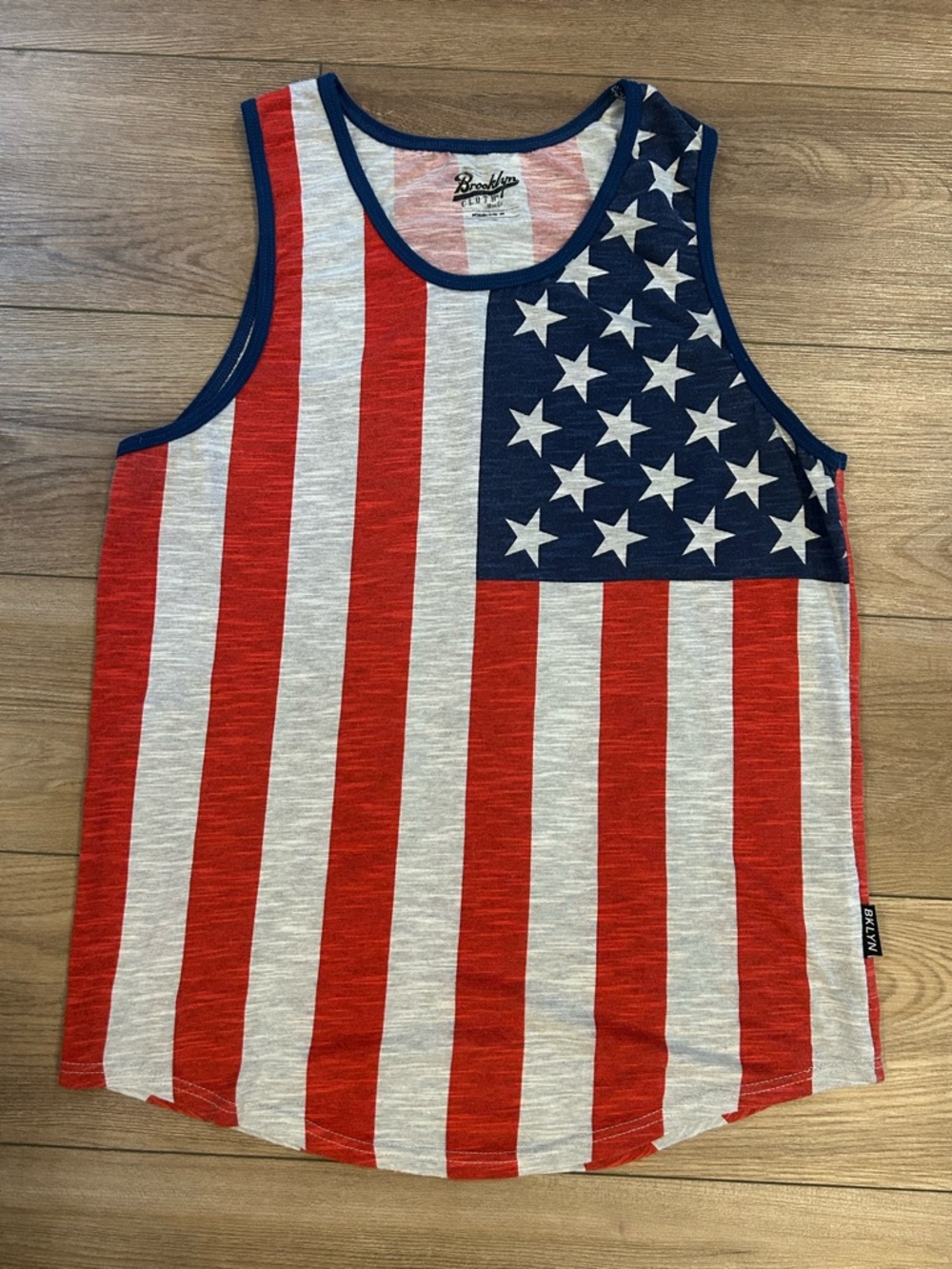 Brooklyn Cloth Men’s Medium USA Flag Patriotic Tank Top Red White Blue